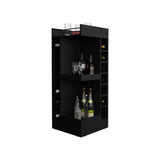 Bar Esquinero Lyman Wengue 46.6x116cm con Catorce Portabotellas y Tres Compartimientos - BARES | Bylmo