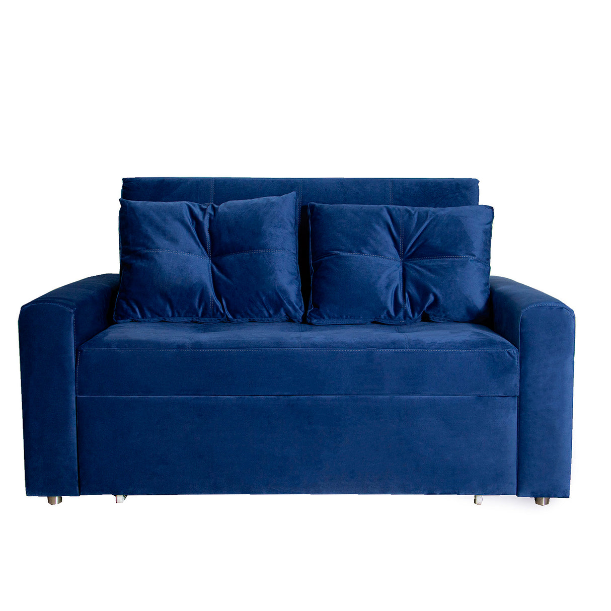 Sofá Cama Germano Azul 150x90cm Reclinable con Dos Cojines decorativos - SOFAS Y POLTRONAS | Bylmo