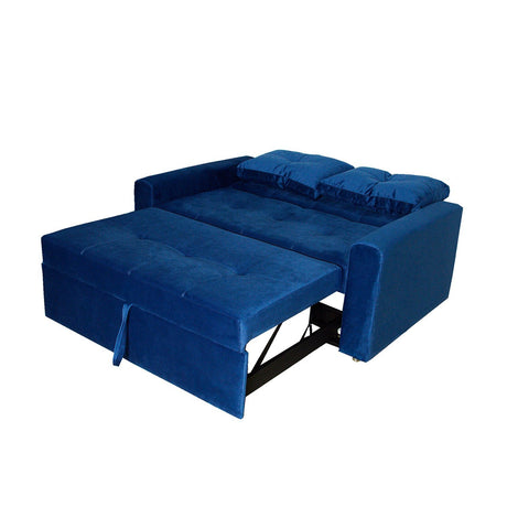 Sofá Cama Germano Azul 150x90cm Reclinable con Dos Cojines decorativos - SOFAS Y POLTRONAS | Bylmo