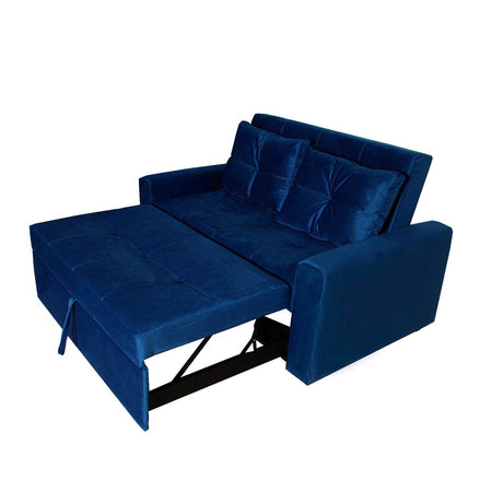 Sofá Cama Germano Azul 150x90cm Reclinable con Dos Cojines decorativos - SOFAS Y POLTRONAS | Bylmo