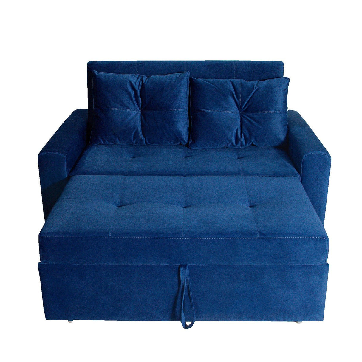Sofá Cama Germano Azul 150x90cm Reclinable con Dos Cojines decorativos - SOFAS Y POLTRONAS | Bylmo