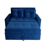 Sofá Cama Germano Azul 150x90cm Reclinable con Dos Cojines decorativos - SOFAS Y POLTRONAS | Bylmo