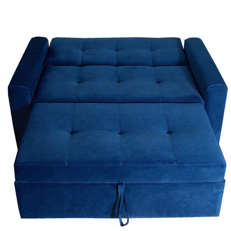 Sofá Cama Germano Azul 150x90cm Reclinable con Dos Cojines decorativos - SOFAS Y POLTRONAS | Bylmo