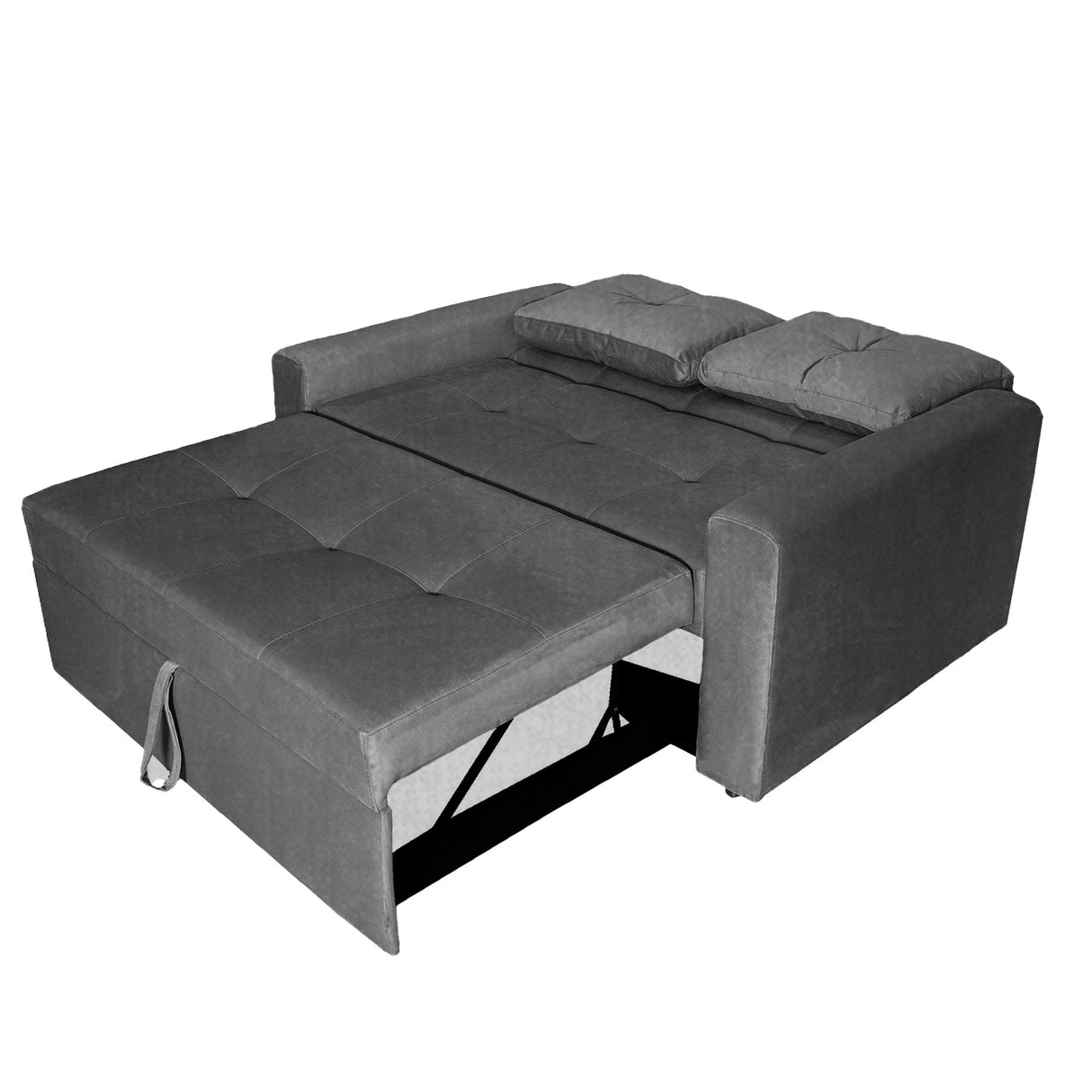Sofá Cama Germano Gris 150x90cm Reclinable con Dos Cojines decorativos - SOFAS Y POLTRONAS | Bylmo
