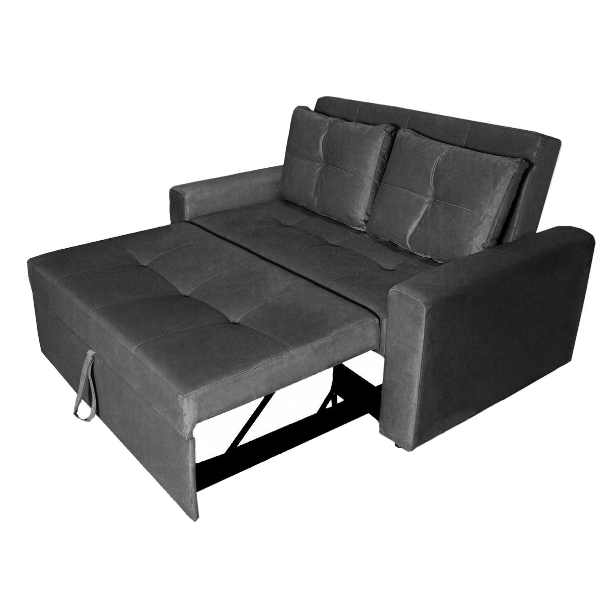 Sofá Cama Germano Gris 150x90cm Reclinable con Dos Cojines decorativos - SOFAS Y POLTRONAS | Bylmo