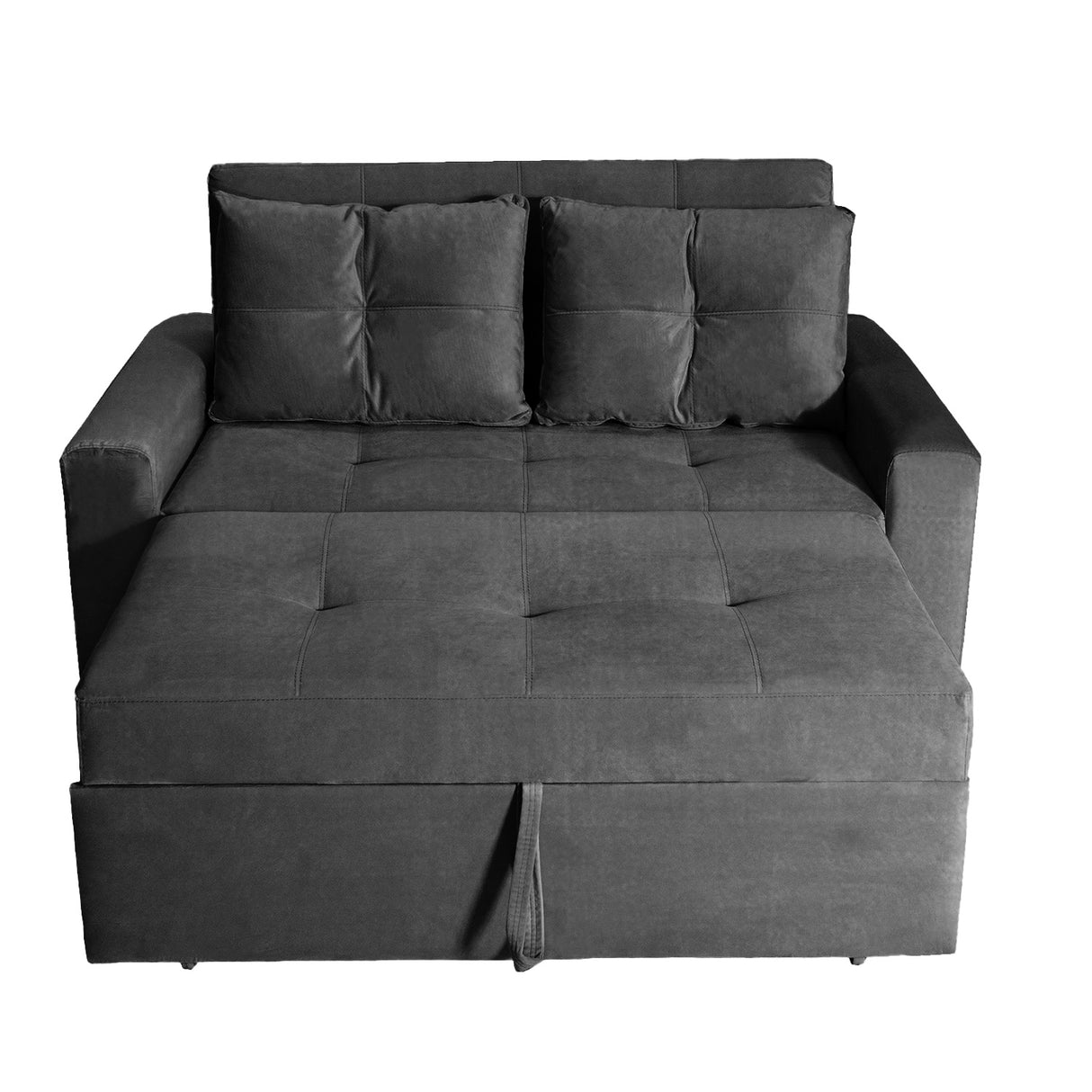 Sofá Cama Germano Gris 150x90cm Reclinable con Dos Cojines decorativos - SOFAS Y POLTRONAS | Bylmo