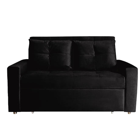 Sofá Cama Germano Negro 150x90cm Reclinable con Dos Cojines decorativos - SOFAS Y POLTRONAS | Bylmo