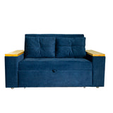 Sofá Cama Ingles Azul 160x90cm Reclinable con Dos Cojines decorativos - SOFAS Y POLTRONAS | Bylmo