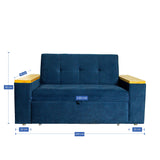 Sofá Cama Ingles Azul 160x90cm Reclinable con Dos Cojines decorativos - SOFAS Y POLTRONAS | Bylmo