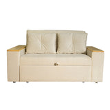 Sofá Cama Ingles Beige 160x90cm Reclinable con Dos Cojines decorativos - SOFAS Y POLTRONAS | Bylmo