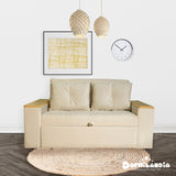 Sofá Cama Ingles Beige 160x90cm Reclinable con Dos Cojines decorativos - SOFAS Y POLTRONAS | Bylmo