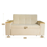 Sofá Cama Ingles Beige 160x90cm Reclinable con Dos Cojines decorativos - SOFAS Y POLTRONAS | Bylmo