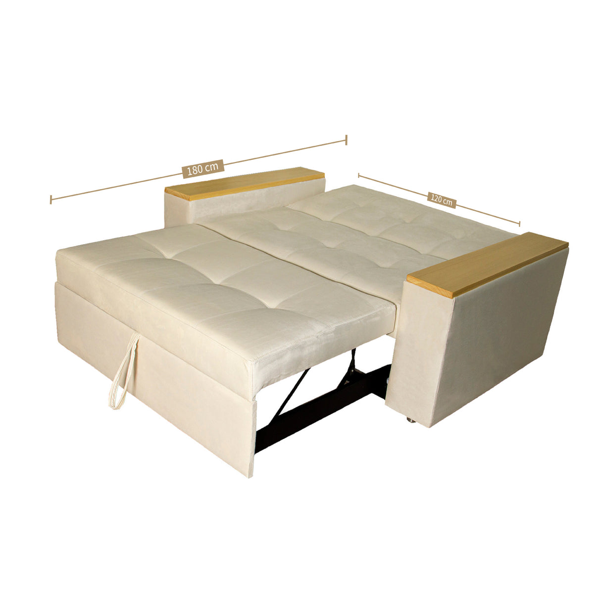 Sofá Cama Ingles Beige 160x90cm Reclinable con Dos Cojines decorativos - SOFAS Y POLTRONAS | Bylmo