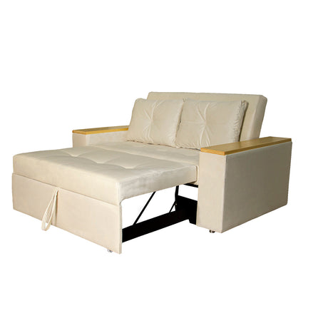Sofá Cama Ingles Beige 160x90cm Reclinable con Dos Cojines decorativos - SOFAS Y POLTRONAS | Bylmo