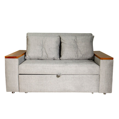 Sofá Cama Ingles Gris 160x90cm Reclinable con Dos Cojines decorativos - SOFAS Y POLTRONAS | Bylmo