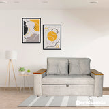 Sofá Cama Ingles Gris 160x90cm Reclinable con Dos Cojines decorativos - SOFAS Y POLTRONAS | Bylmo