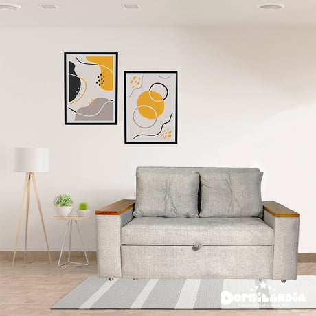 Sofá Cama Ingles Gris 160x90cm Reclinable con Dos Cojines decorativos - SOFAS Y POLTRONAS | Bylmo