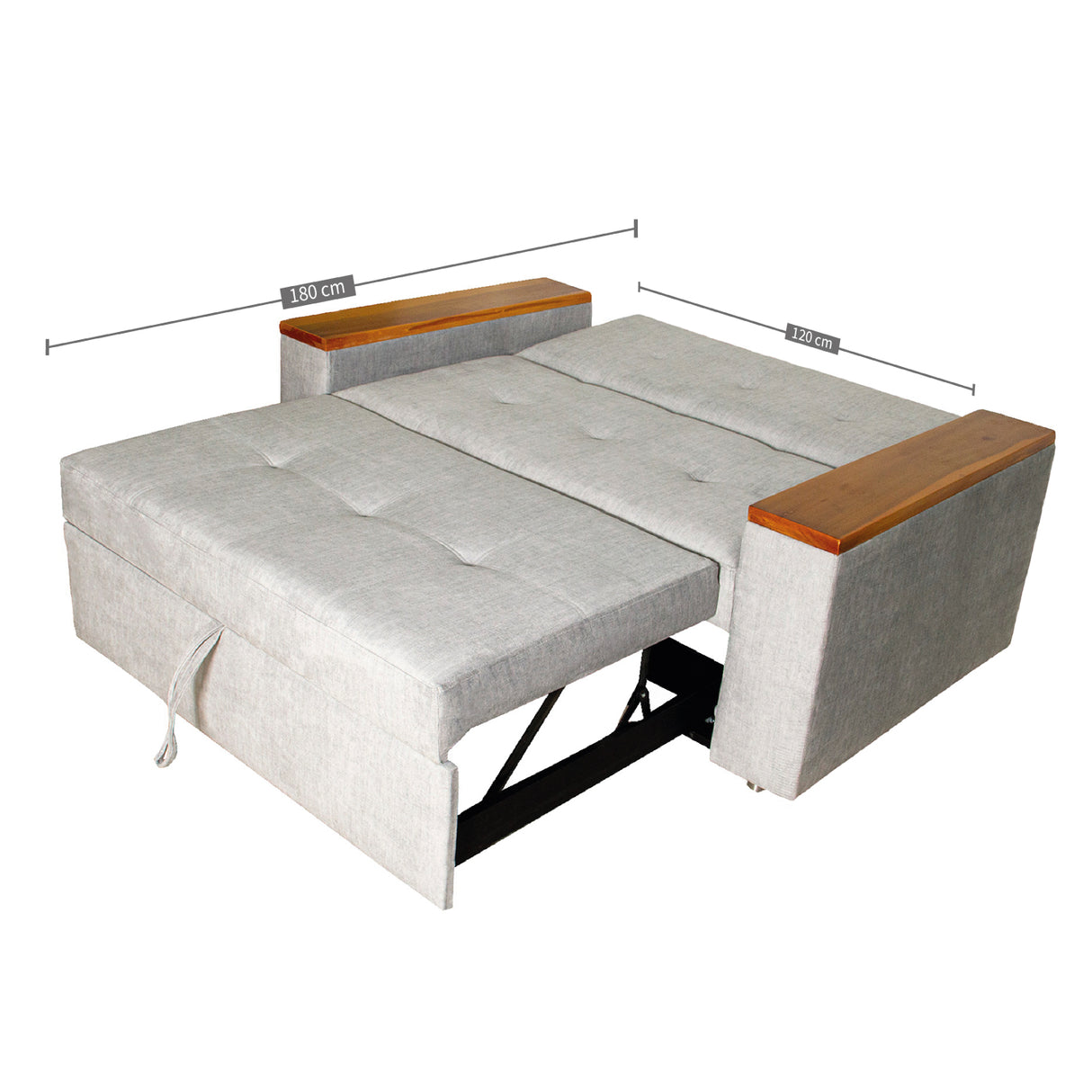 Sofá Cama Ingles Gris 160x90cm Reclinable con Dos Cojines decorativos - SOFAS Y POLTRONAS | Bylmo