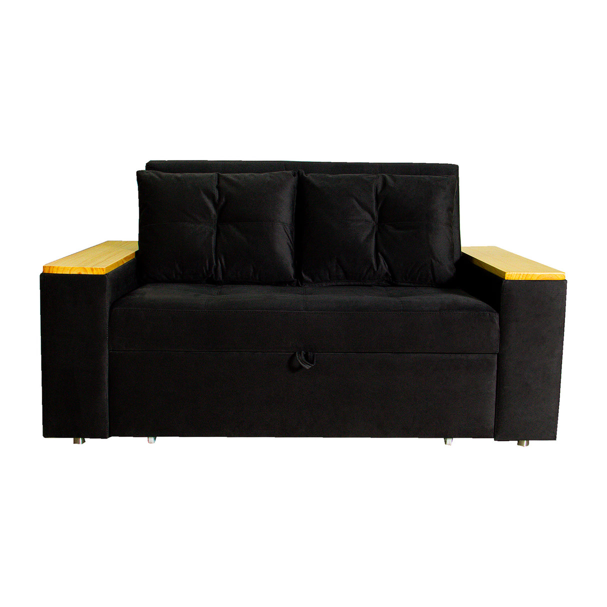 Sofá Cama Ingles Negro 160x90cm Reclinable con Dos Cojines decorativos - SOFAS Y POLTRONAS | Bylmo