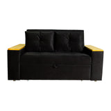 Sofá Cama Ingles Negro 160x90cm Reclinable con Dos Cojines decorativos - SOFAS Y POLTRONAS | Bylmo
