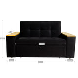 Sofá Cama Ingles Negro 160x90cm Reclinable con Dos Cojines decorativos - SOFAS Y POLTRONAS | Bylmo