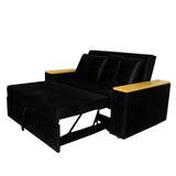 Sofá Cama Ingles Negro 160x90cm Reclinable con Dos Cojines decorativos - SOFAS Y POLTRONAS | Bylmo