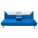 Sofá Cama Pekín Azul y Beige 104x83cm con Portavasos y Conexión USB y Tipo C - SOFAS Y POLTRONAS | Bylmo
