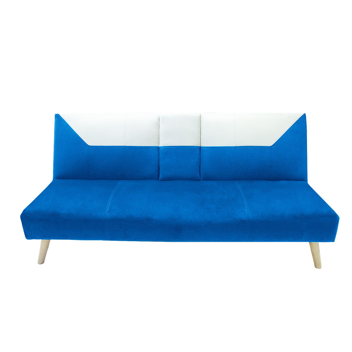 Sofá Cama Pekín Azul y Beige 104x83cm con Portavasos y Conexión USB y Tipo C - SOFAS Y POLTRONAS | Bylmo