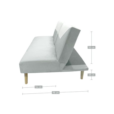 Sofá Cama Pekín Gris y Beige 104x83cm con Portavasos y Conexión USB y Tipo C - SOFAS Y POLTRONAS | Bylmo