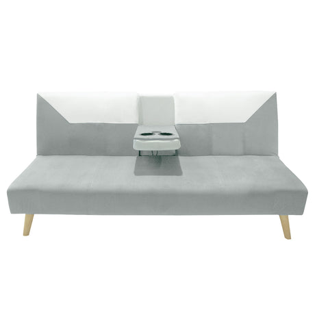 Sofá Cama Pekín Gris y Beige 104x83cm con Portavasos y Conexión USB y Tipo C - SOFAS Y POLTRONAS | Bylmo
