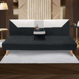 Sofá Cama Pekín Negro y Beige 104x83cm con Portavasos y Conexión USB y Tipo C - SOFAS Y POLTRONAS | Bylmo