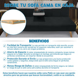 Sofá Cama Pekín Negro y Beige 104x83cm con Portavasos y Conexión USB y Tipo C - SOFAS Y POLTRONAS | Bylmo