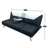 Sofá Cama Pekín Negro y Beige 104x83cm con Portavasos y Conexión USB y Tipo C - SOFAS Y POLTRONAS | Bylmo