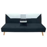 Sofá Cama Pekín Negro y Beige 104x83cm con Portavasos y Conexión USB y Tipo C - SOFAS Y POLTRONAS | Bylmo