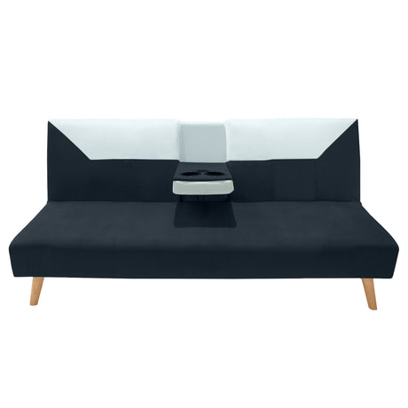 Sofá Cama Pekín Negro y Beige 104x83cm con Portavasos y Conexión USB y Tipo C - SOFAS Y POLTRONAS | Bylmo