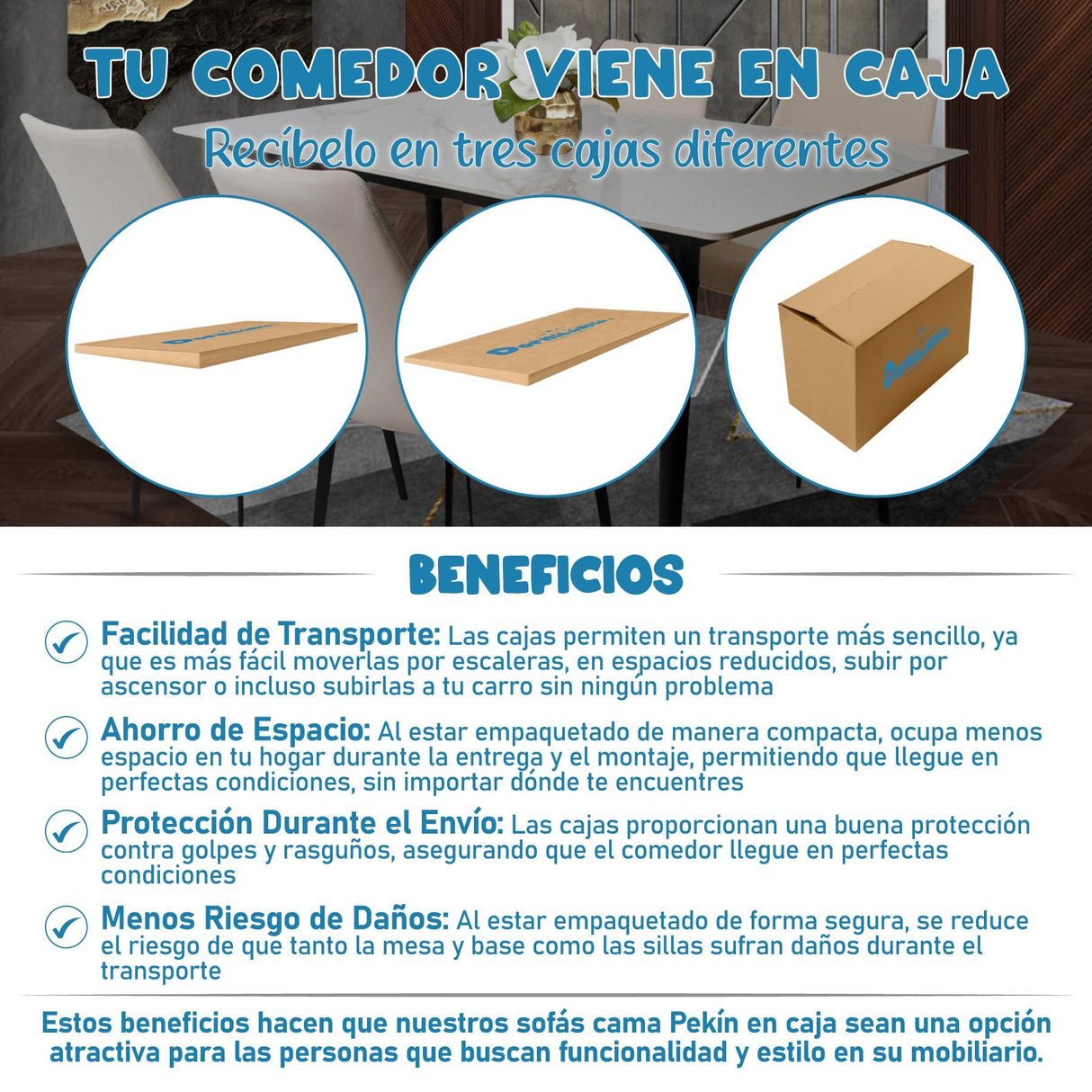 Comedor Berlín Beige 80x75cm Rectangular de Cuatro Puestos con Cuatro Sillas - COMEDORES | Bylmo