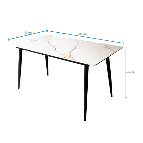 Comedor Berlín Beige 80x75cm Rectangular de Cuatro Puestos con Cuatro Sillas - COMEDORES | Bylmo