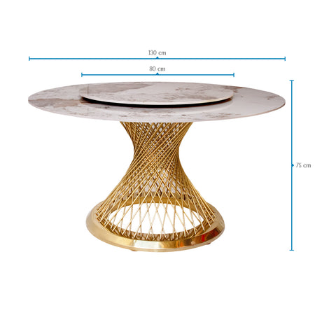 Comedor Carrusel Gris 130x75cm Circular de Seis Puestos con Seis Sillas - COMEDORES | Bylmo