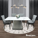Comedor Dubái Gris 80x75cm Rectangular de Cuatro Puestos con Cuatro Sillas - COMEDORES | Bylmo