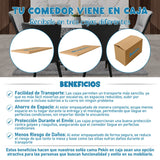 Comedor Dubái Gris 90x75cm Rectangular de Seis Puestos con Seis Sillas - COMEDORES | Bylmo