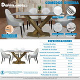 Comedor Ginebra Gris 80x75cm Rectangular de Cuatro Puestos con Cuatro Sillas - COMEDORES | Bylmo
