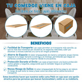 Comedor Ginebra Gris 80x75cm Rectangular de Cuatro Puestos con Cuatro Sillas - COMEDORES | Bylmo