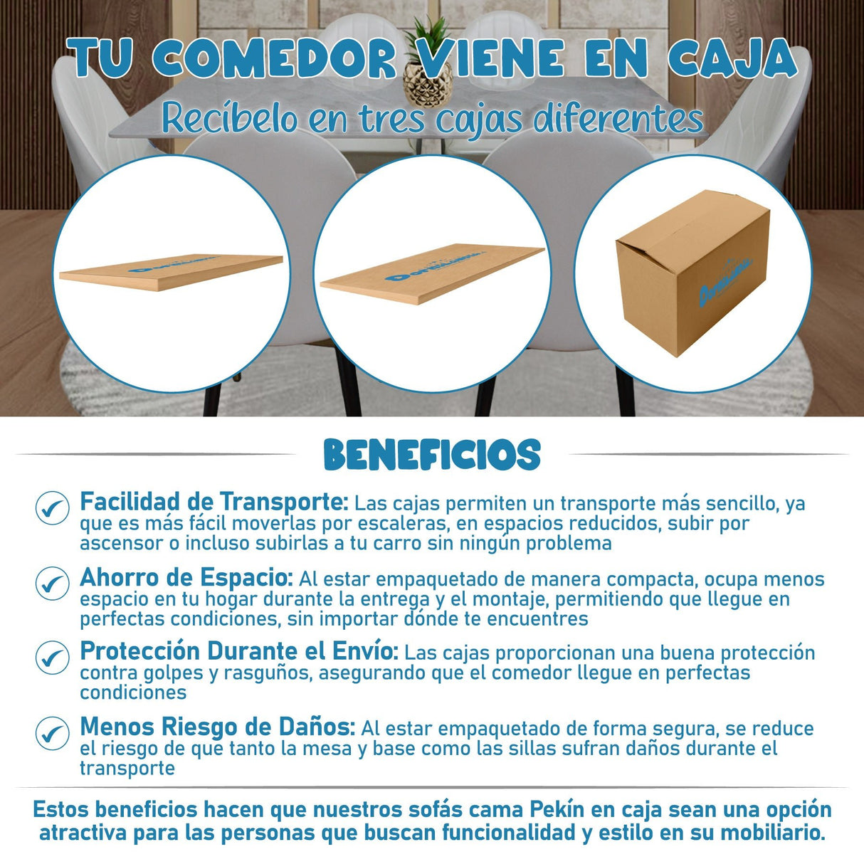 Comedor Ginebra Gris 90x75cm Rectangular de Seis Puestos con Seis Sillas - COMEDORES | Bylmo