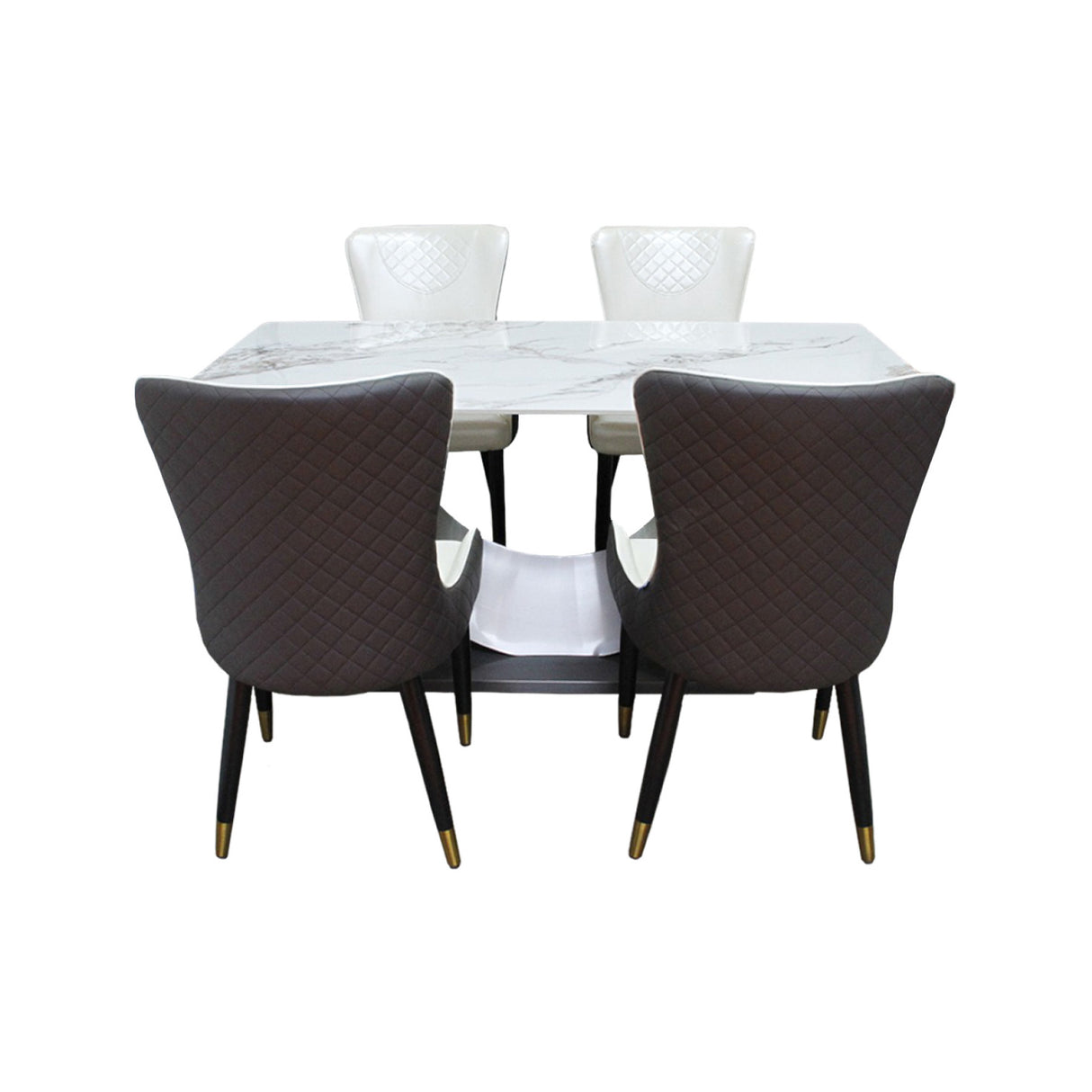 Comedor Zurich Blanco 80x75cm Rectangular de Cuatro Puestos con Cuatro Sillas - COMEDORES | Bylmo