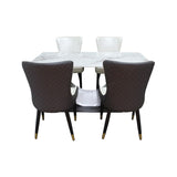 Comedor Zurich Blanco 80x75cm Rectangular de Cuatro Puestos con Cuatro Sillas - COMEDORES | Bylmo