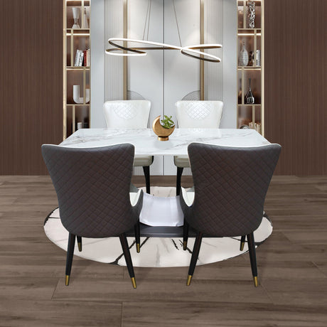 Comedor Zurich Blanco 80x75cm Rectangular de Cuatro Puestos con Cuatro Sillas - COMEDORES | Bylmo