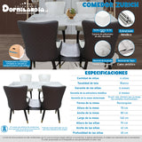 Comedor Zurich Blanco 80x75cm Rectangular de Cuatro Puestos con Cuatro Sillas - COMEDORES | Bylmo