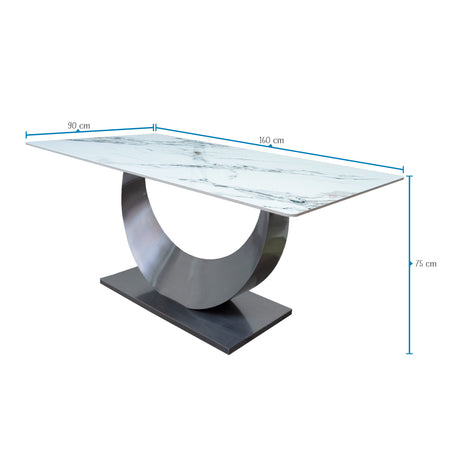 Comedor Zurich Blanco 90x75cm Rectangular de Seis Puestos con Seis Sillas - COMEDORES | Bylmo