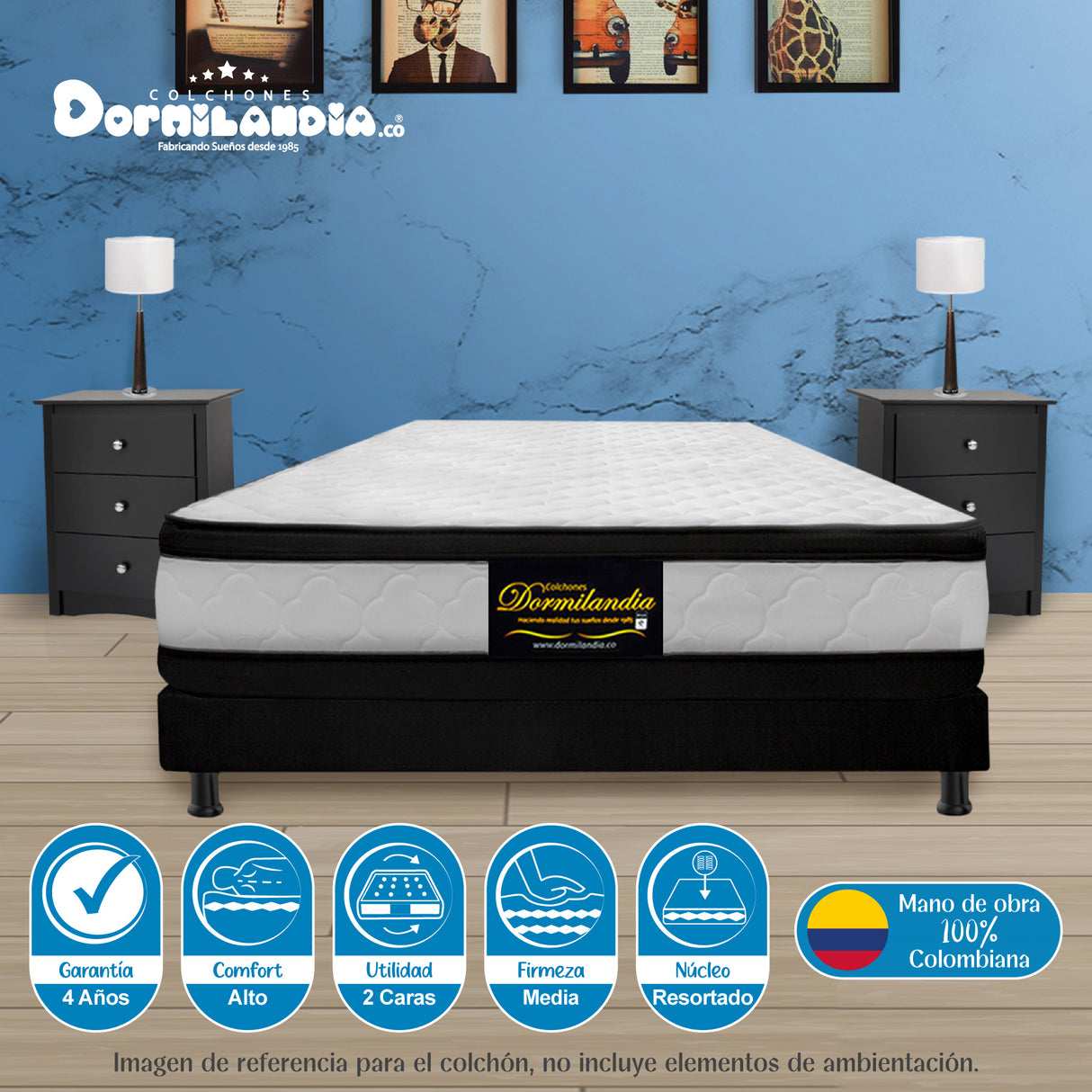 Colchón Atenas Blanco Sencillo 100 X 190 Cm Firmeza Medio Doble Faz - COLCHONES | Bylmo