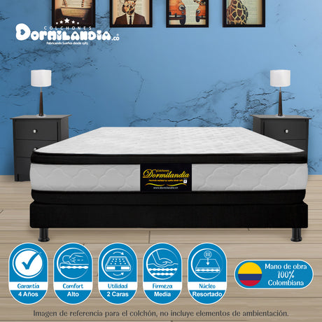 Colchón Atenas Blanco Doble 140 X 190 Cm Firmeza Medio Doble Faz - COLCHONES | Bylmo